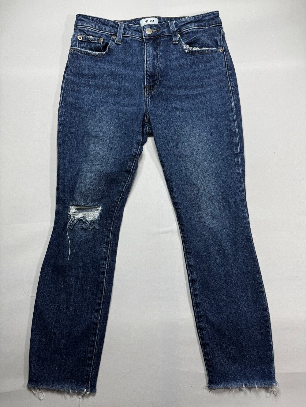 Pistola Women's Cara High Rise‎ Vintage Distressed Skinny Ankle Jeans - 27x24.5